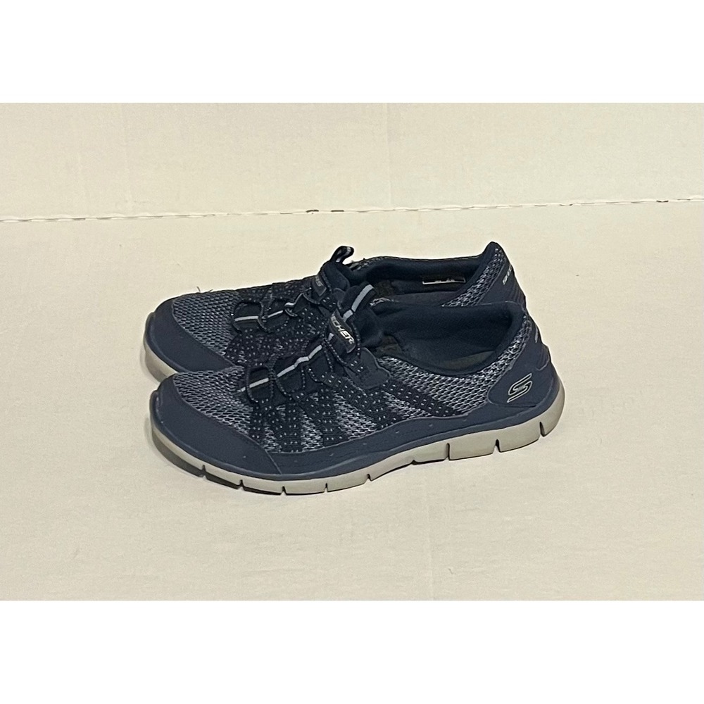 Skechers Women's Flex Appeal Navy Blue Bungee Sneakers Size 5.5 Air Cooled